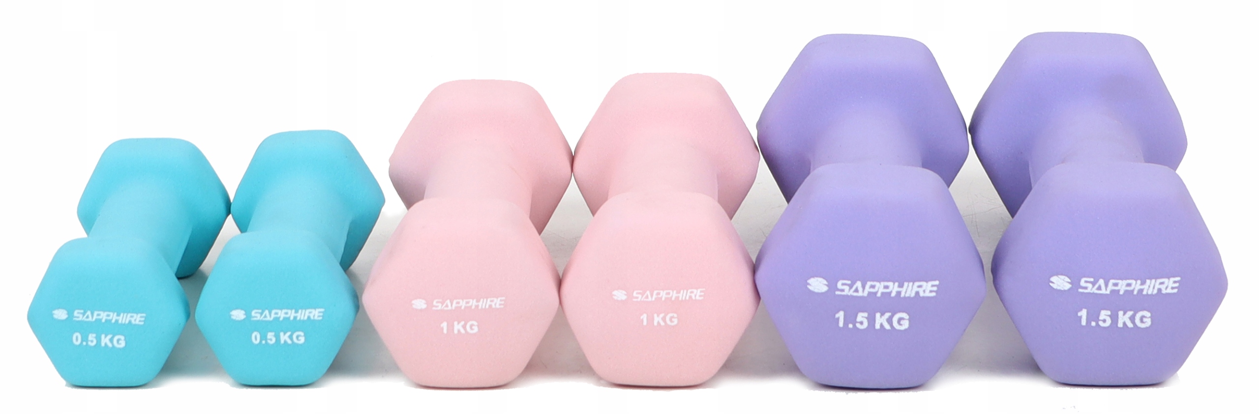 Zestaw hantelek fitness na stojaku Sapphire SG-210 6 kg