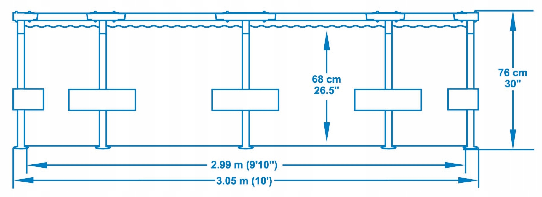 Basen ogrodowy stelażowy Bestway Steel PRO 10FT 56679 305x76cm + pompa z filtrem 58381