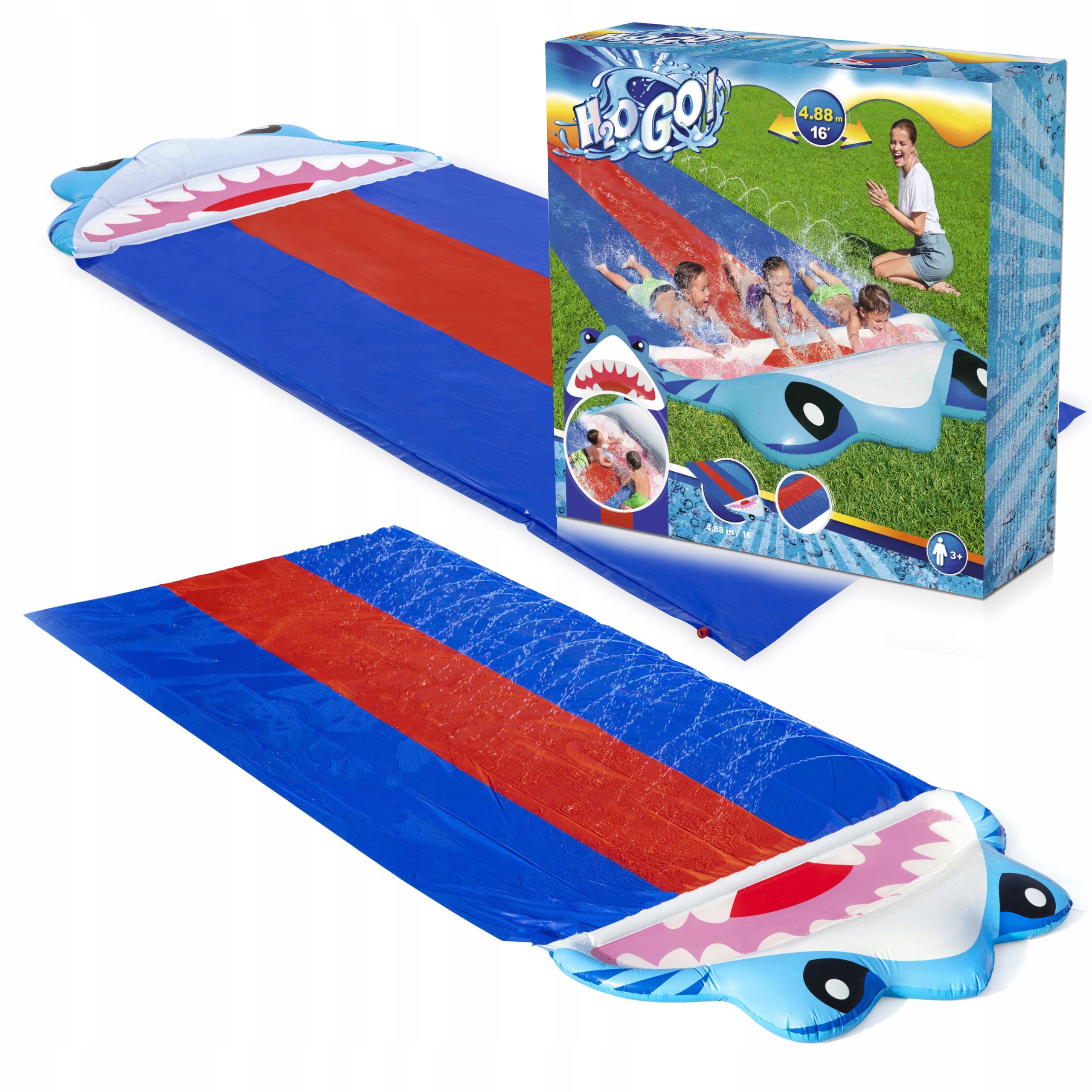 Ślizg wodny Bestway H2OGO! Splashy Shark Slide 4,88m 52390