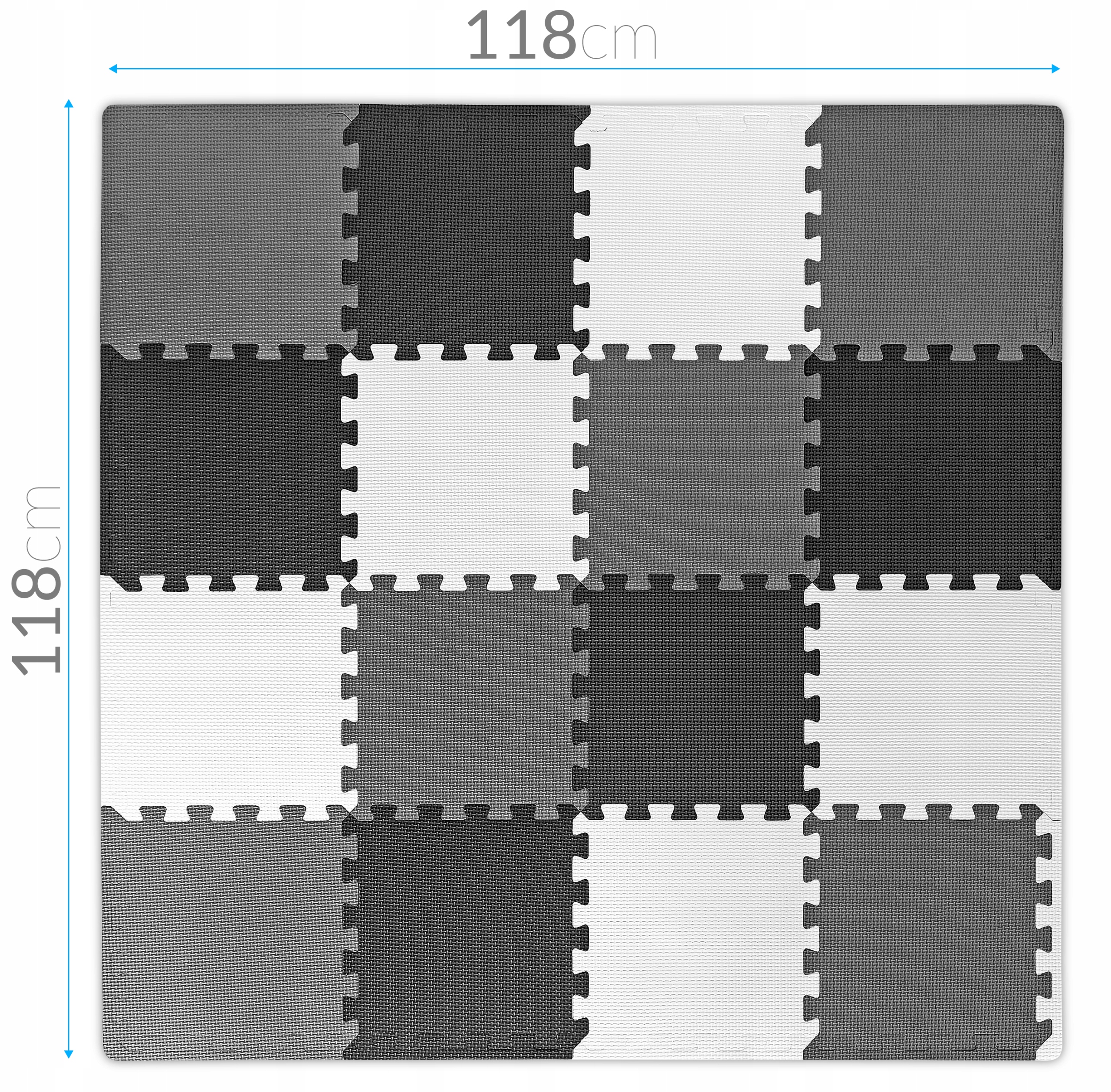  Podłogowa mata puzzle dla dzieci Sapphire Kids SK-57 - czarno-biała