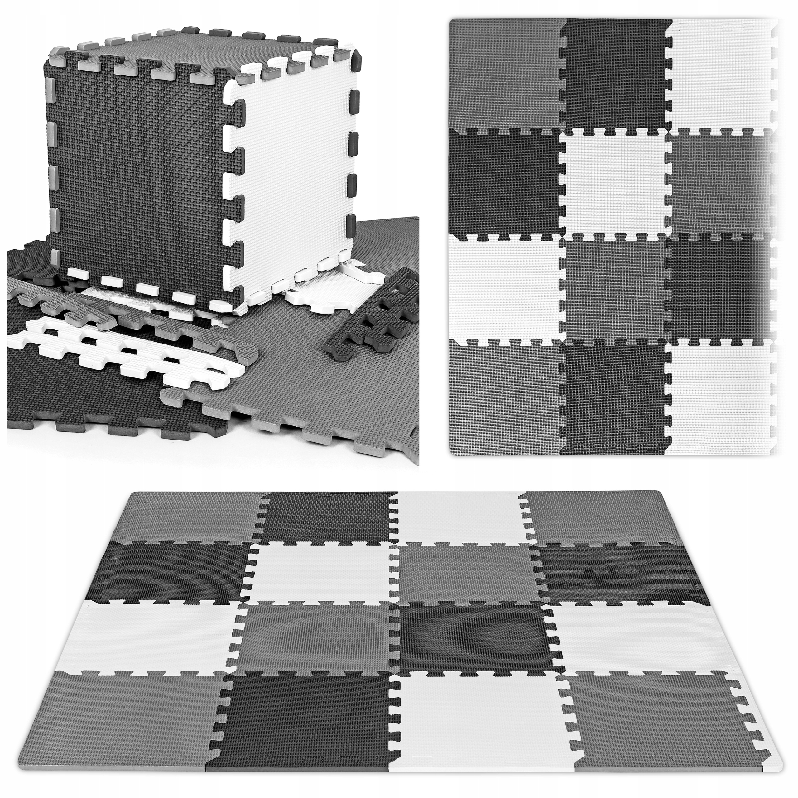  Podłogowa mata puzzle dla dzieci Sapphire Kids SK-57 - czarno-biała