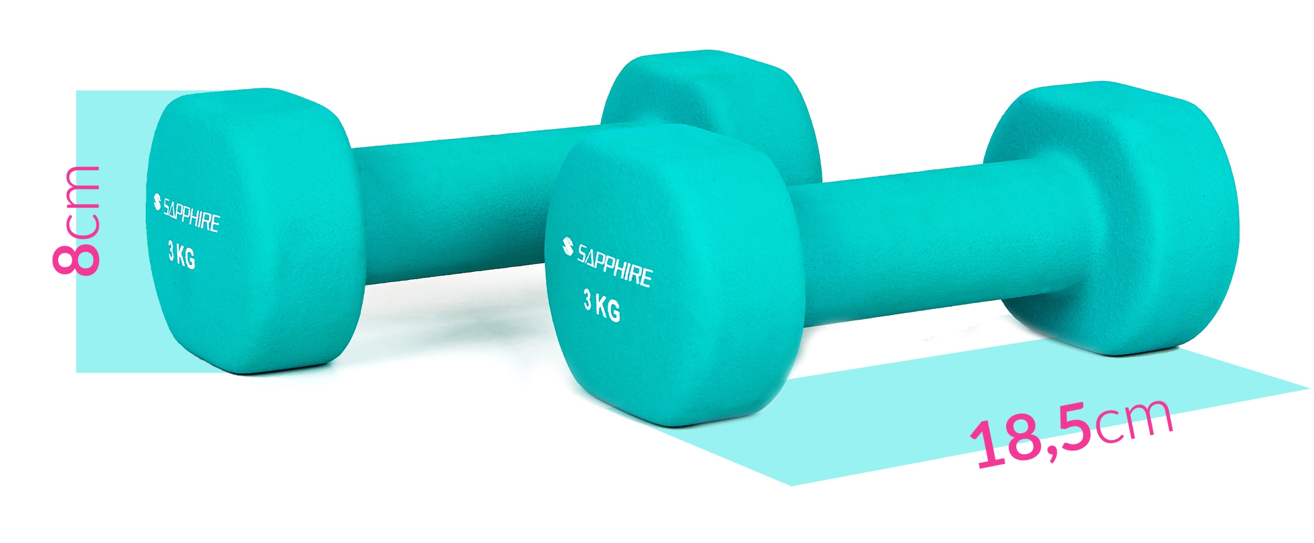 Hantelki fitness Sapphire SG-3VL 2x3 kg