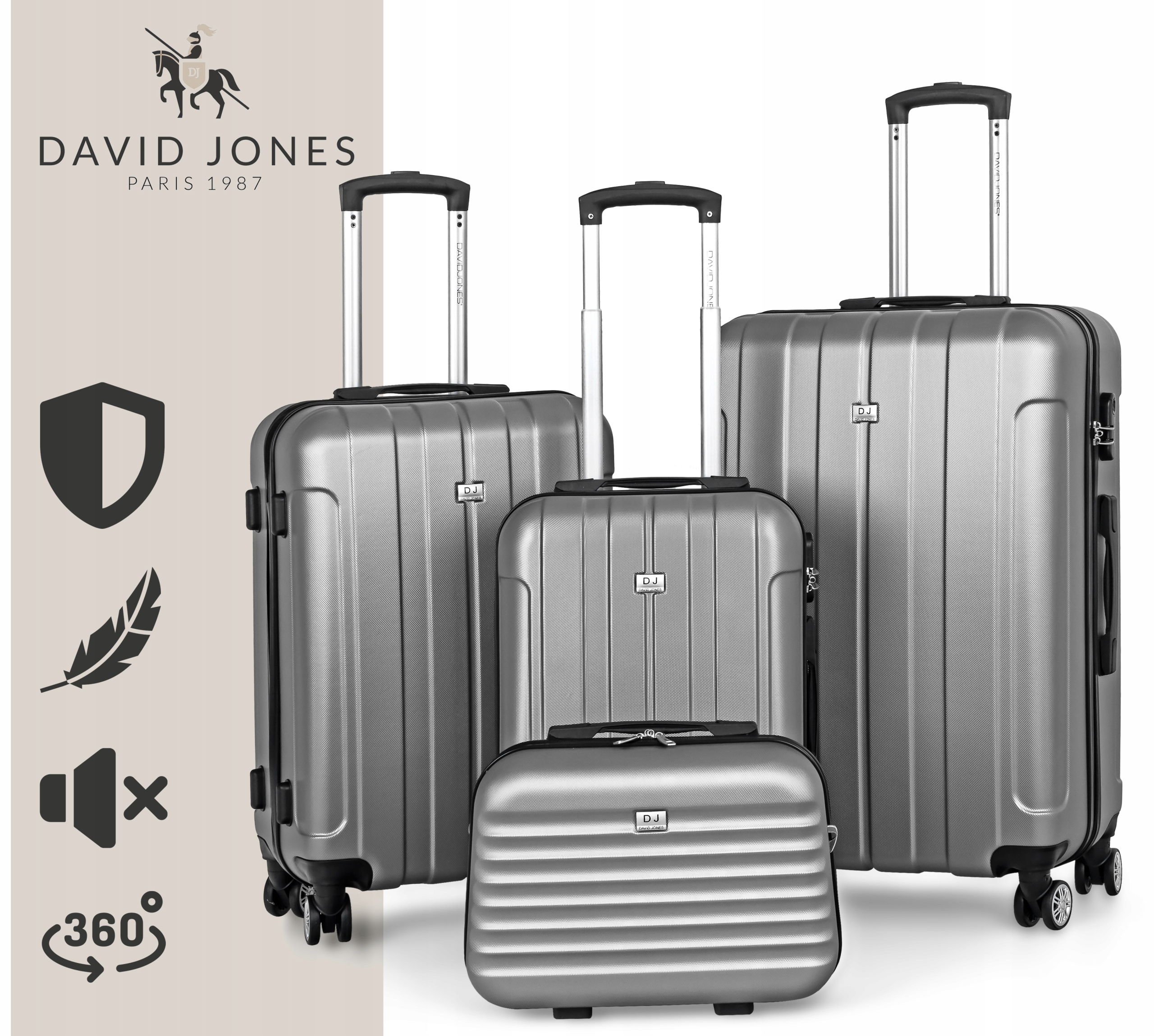 Zestaw walizek podróżnych David Jones 4w1 - BA-1050-4D