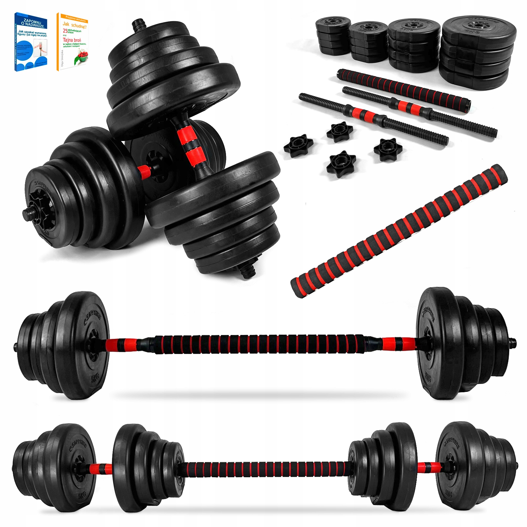 Hantle regulowane z funkcją sztangi Sapphire SG-20CX 2x20kg Hantle regulowane z funkcją sztangi Sapphire SG-20CX 2x20kg