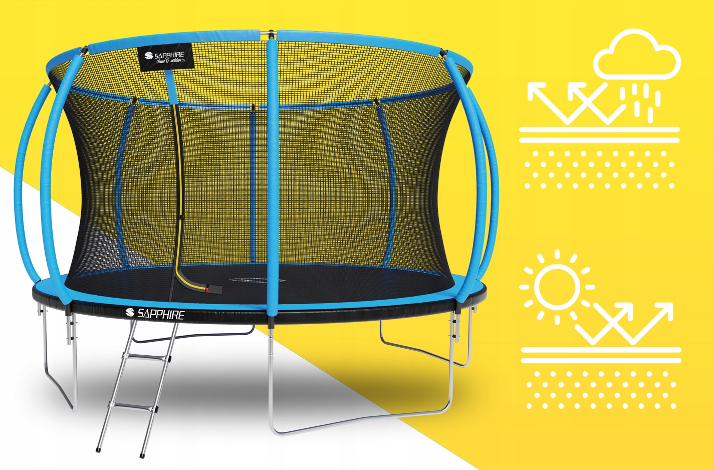 Trampolina Sapphire ST-1515W 15FT 465 cm z siatką wewnętrzną + drabinka GRATIS - niebieska Trampolina Sapphire ST-1515W 15FT 465 cm z siatką wewnętrzną + drabinka GRATIS - niebieska