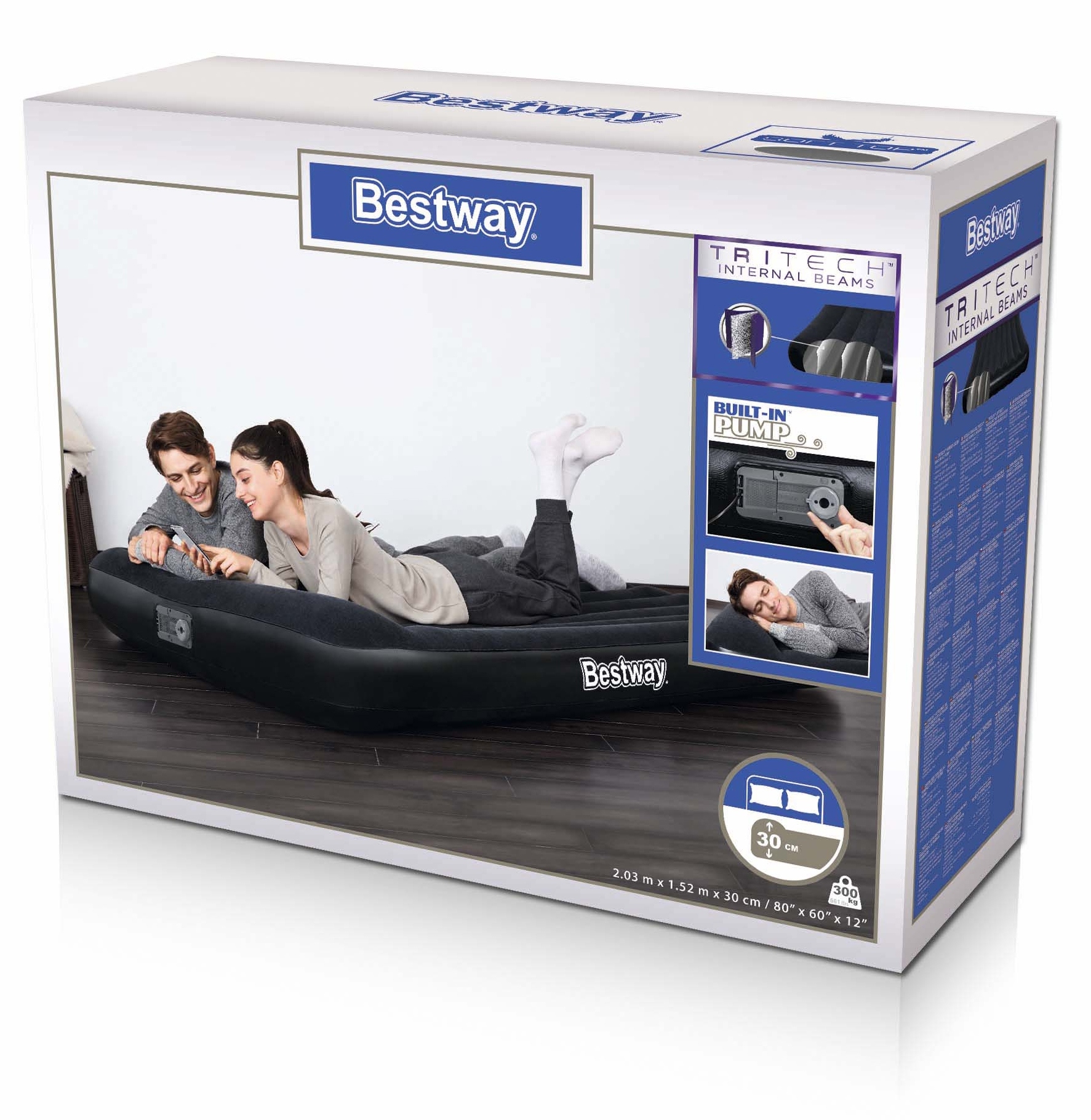 Materac dmuchany Bestway Tritech Airbed Queen Built-in AC Pump 67464