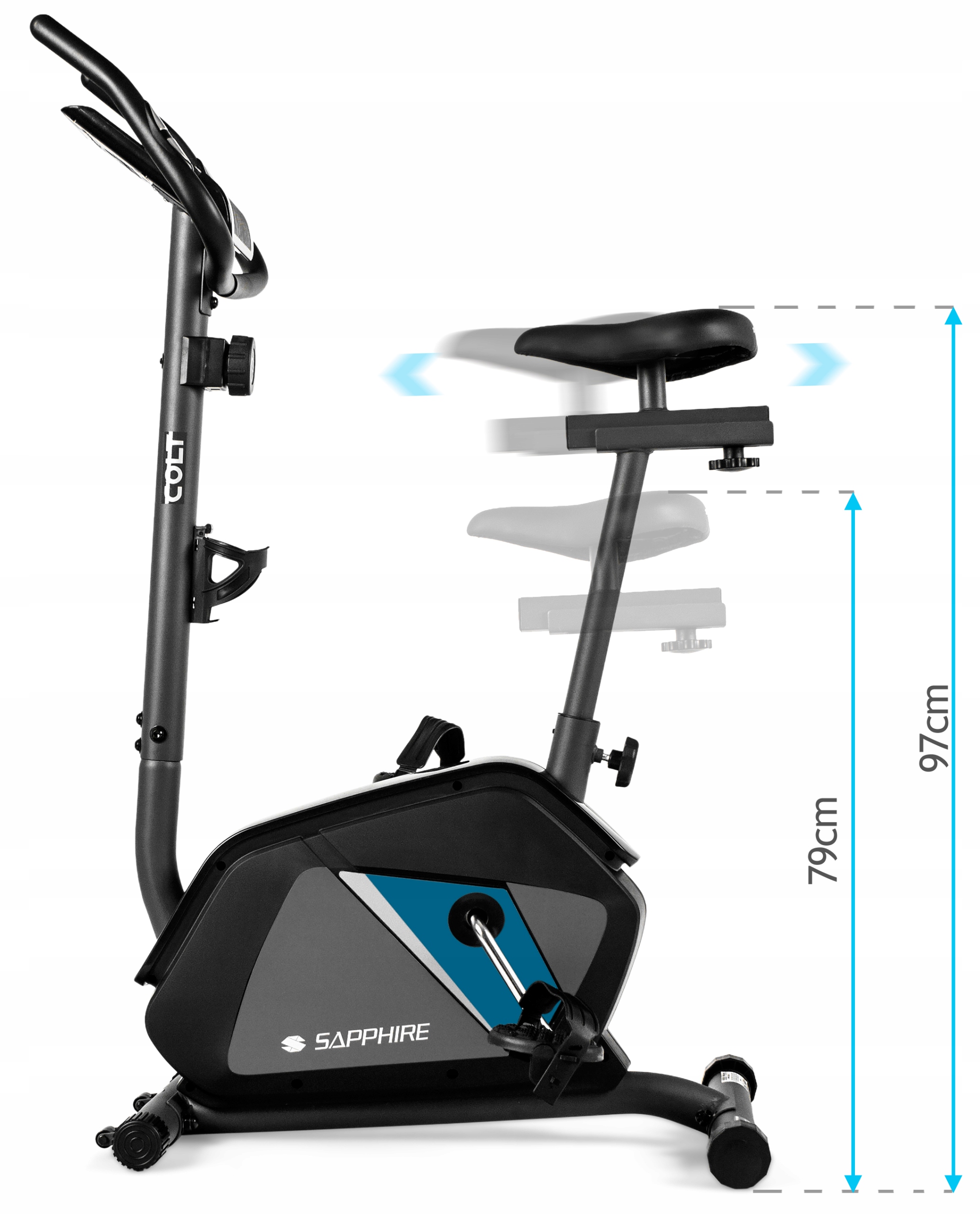 Rower treningowy magnetyczny COLT SG-320B - czarno-niebieski