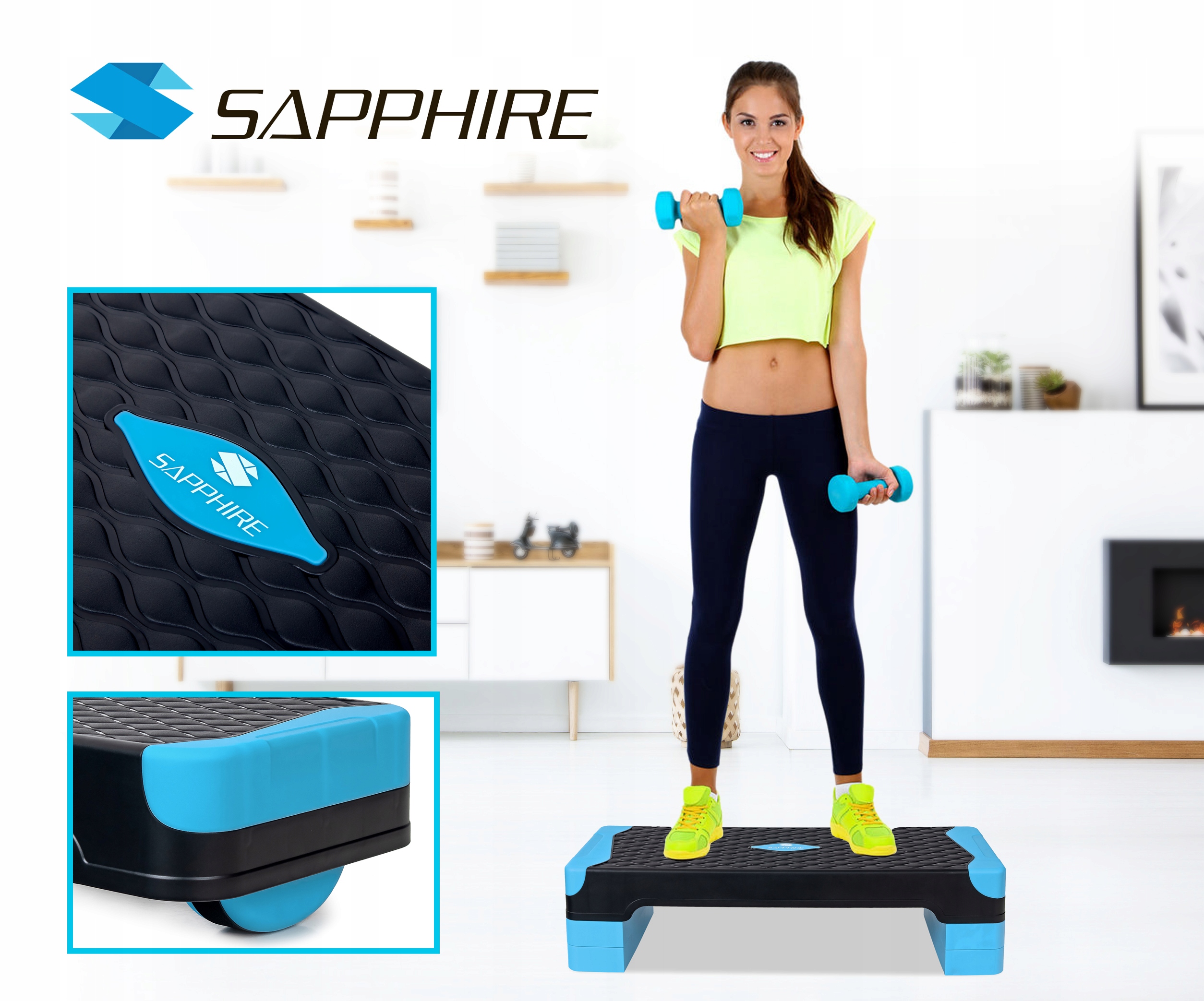 Step fitness trzystopniowy balansujący 2w1 Sapphire SG-058