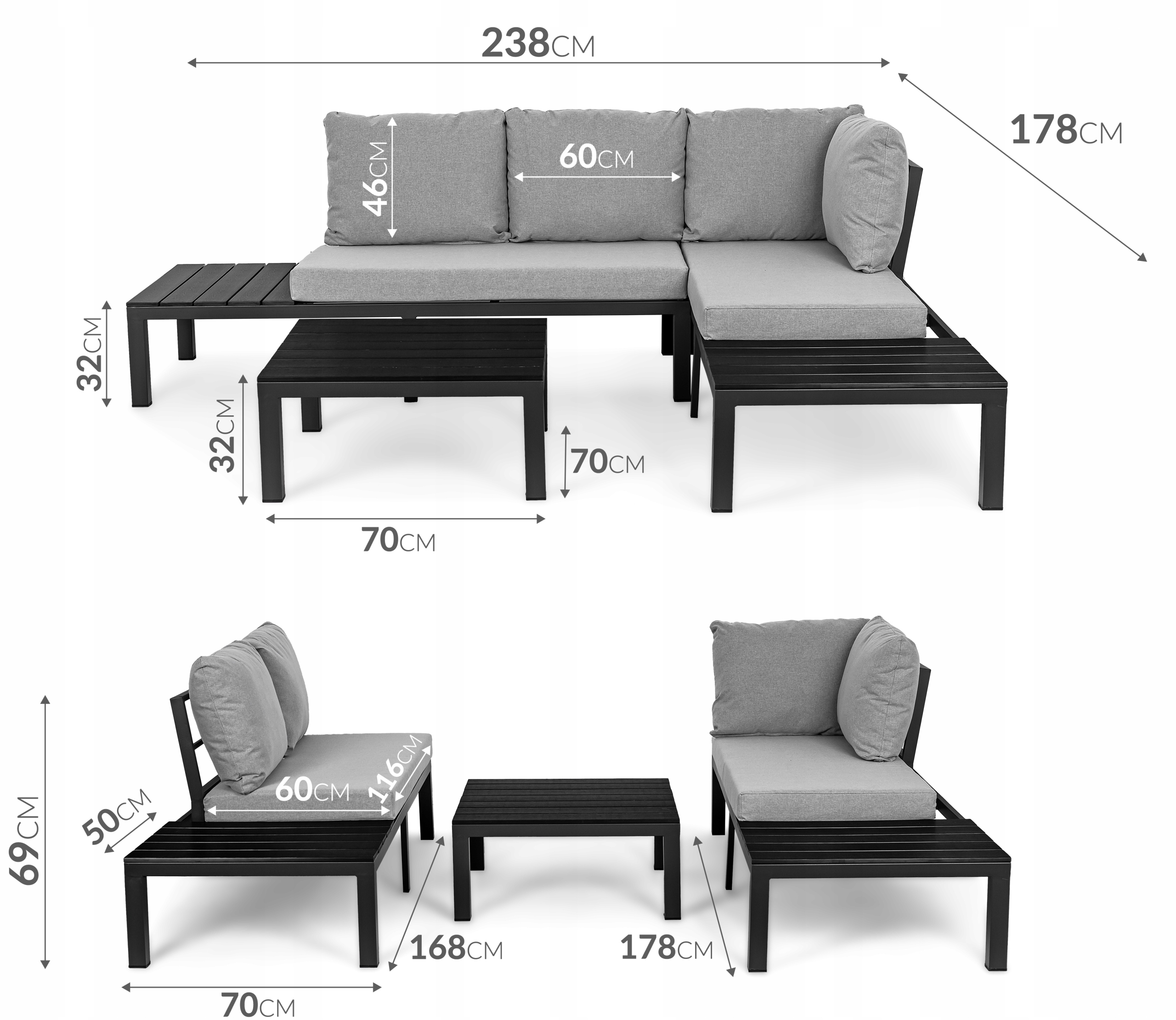 Zestaw mebli ogrodowych Sapphire ST-1680 Sava Zestaw mebli ogrodowych Sapphire ST-1680 Sava
