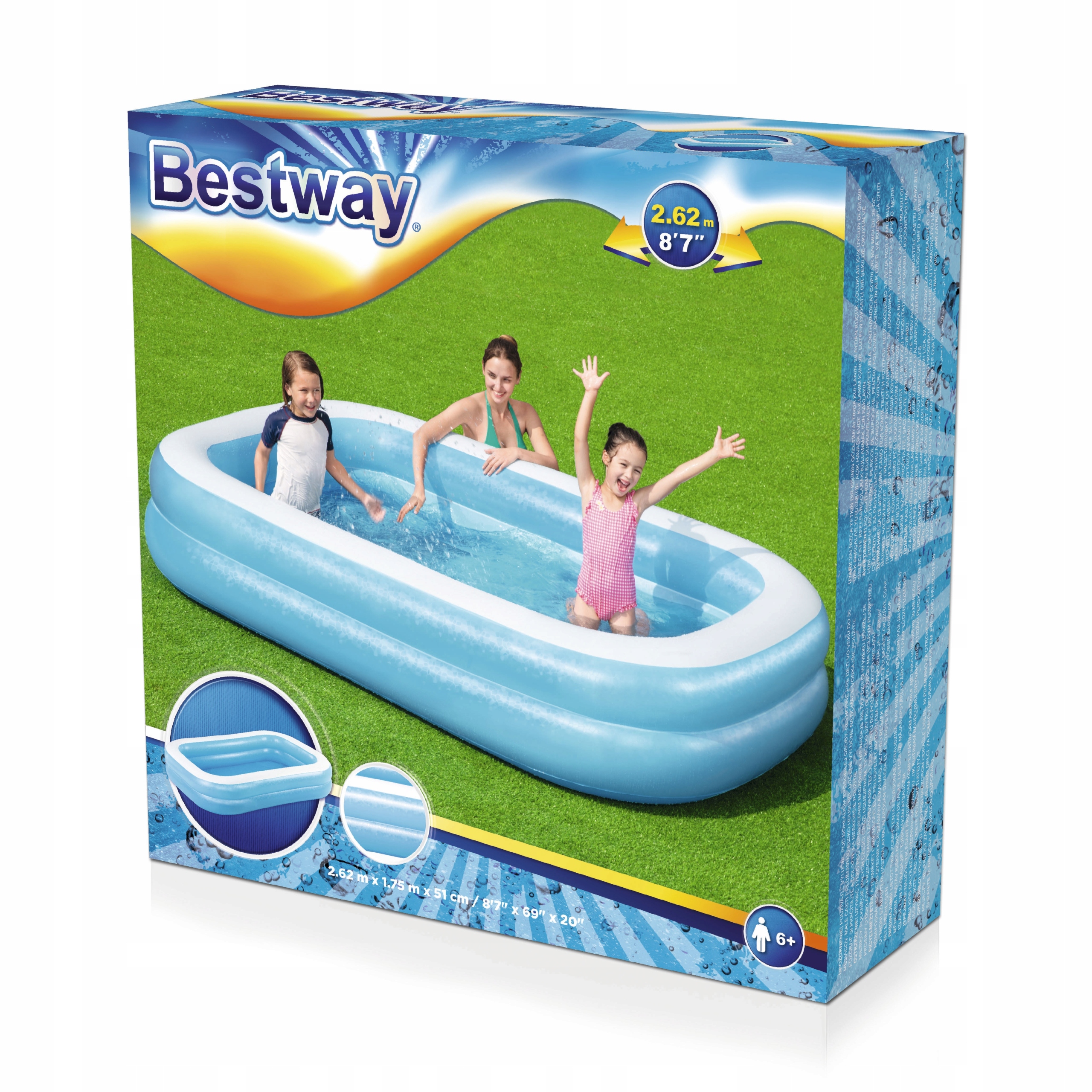 Basen dmuchany Bestway Blue Rectangular Pool 54006 262x175x51cm