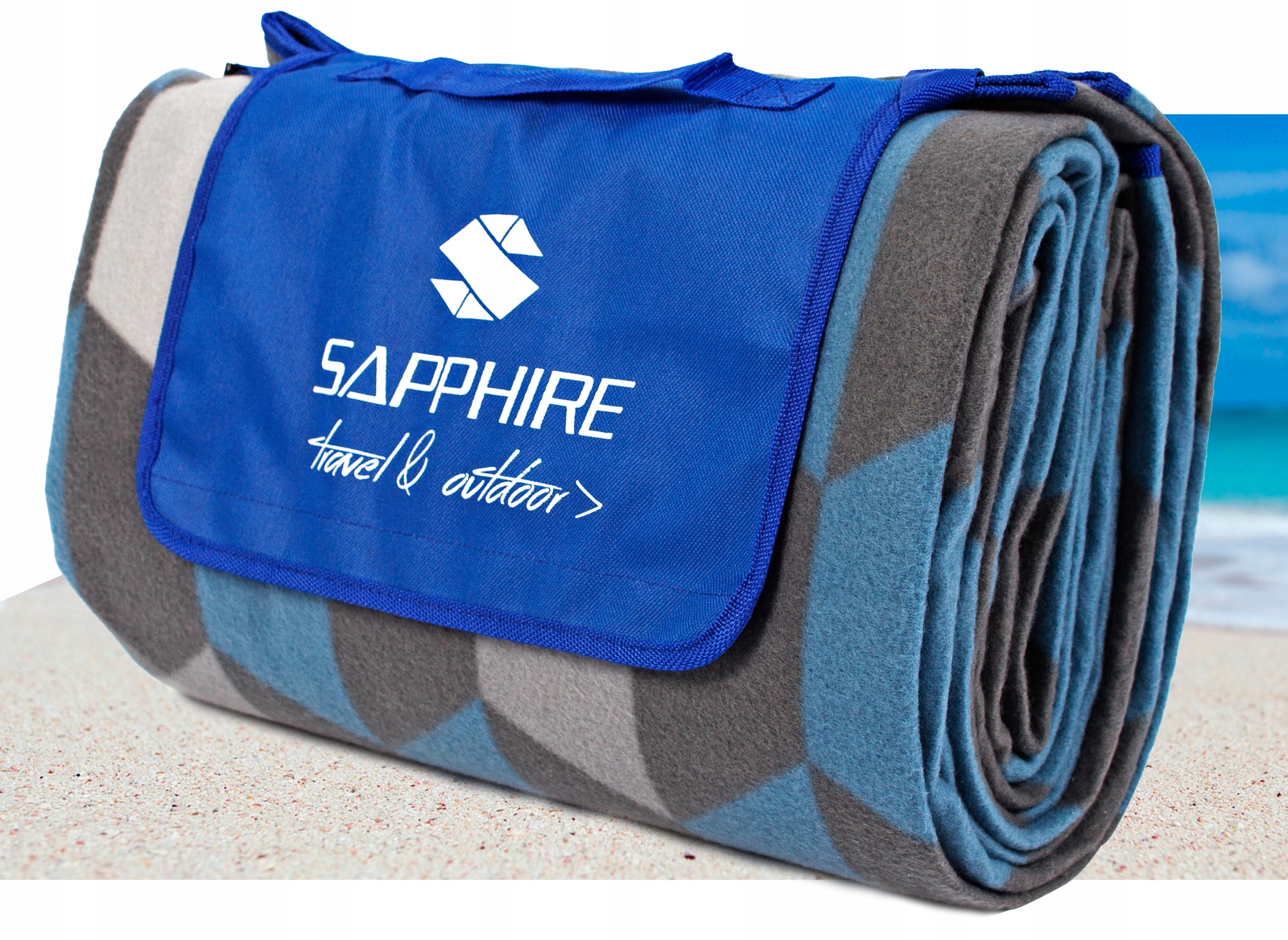 Koc piknikowy / plażowy Sapphire 200 x 200 cm z folią aluminiową - orios