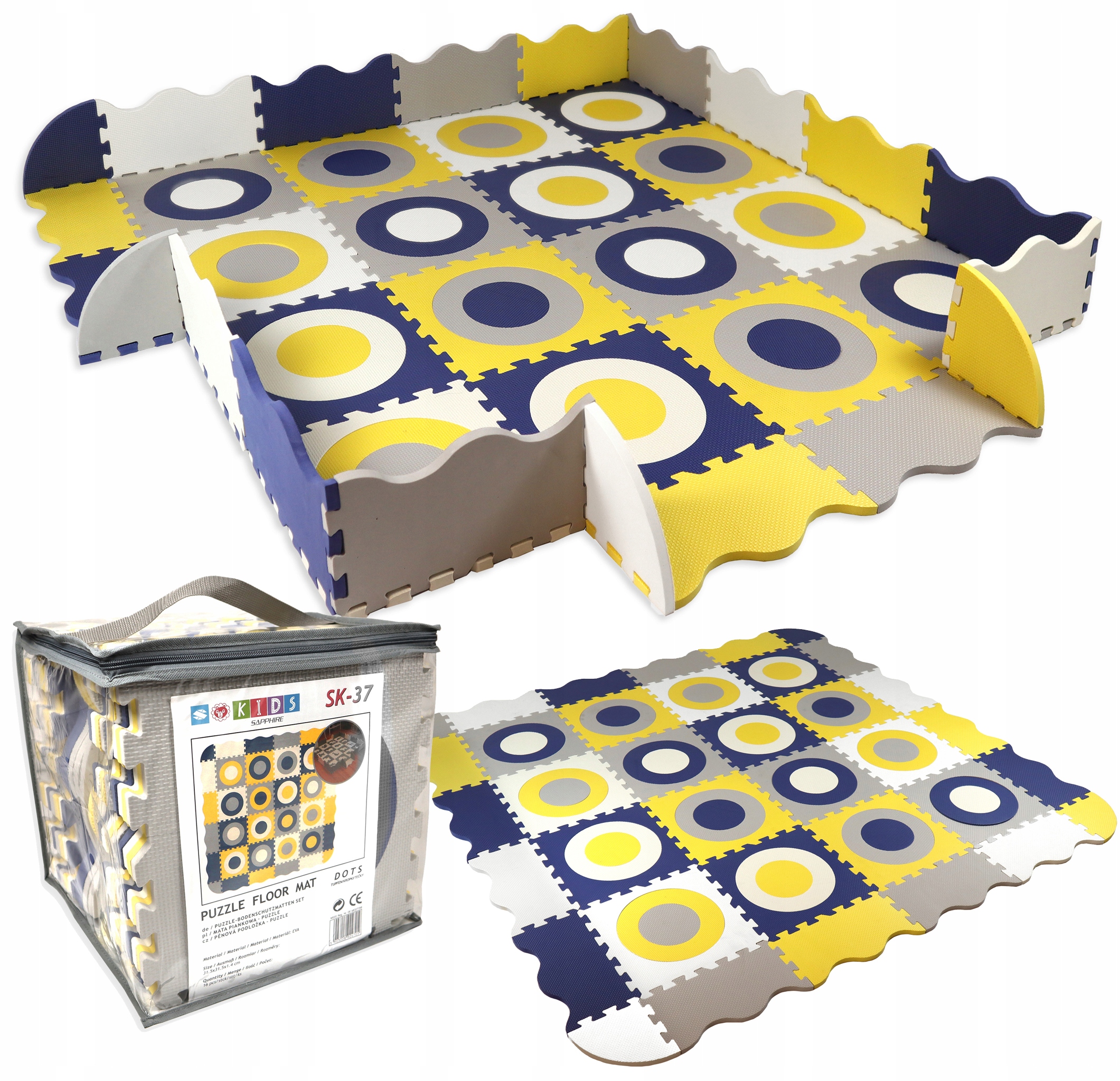 Mata puzzle z obrzeżami Sapphire Kids SK-37 - kropki
