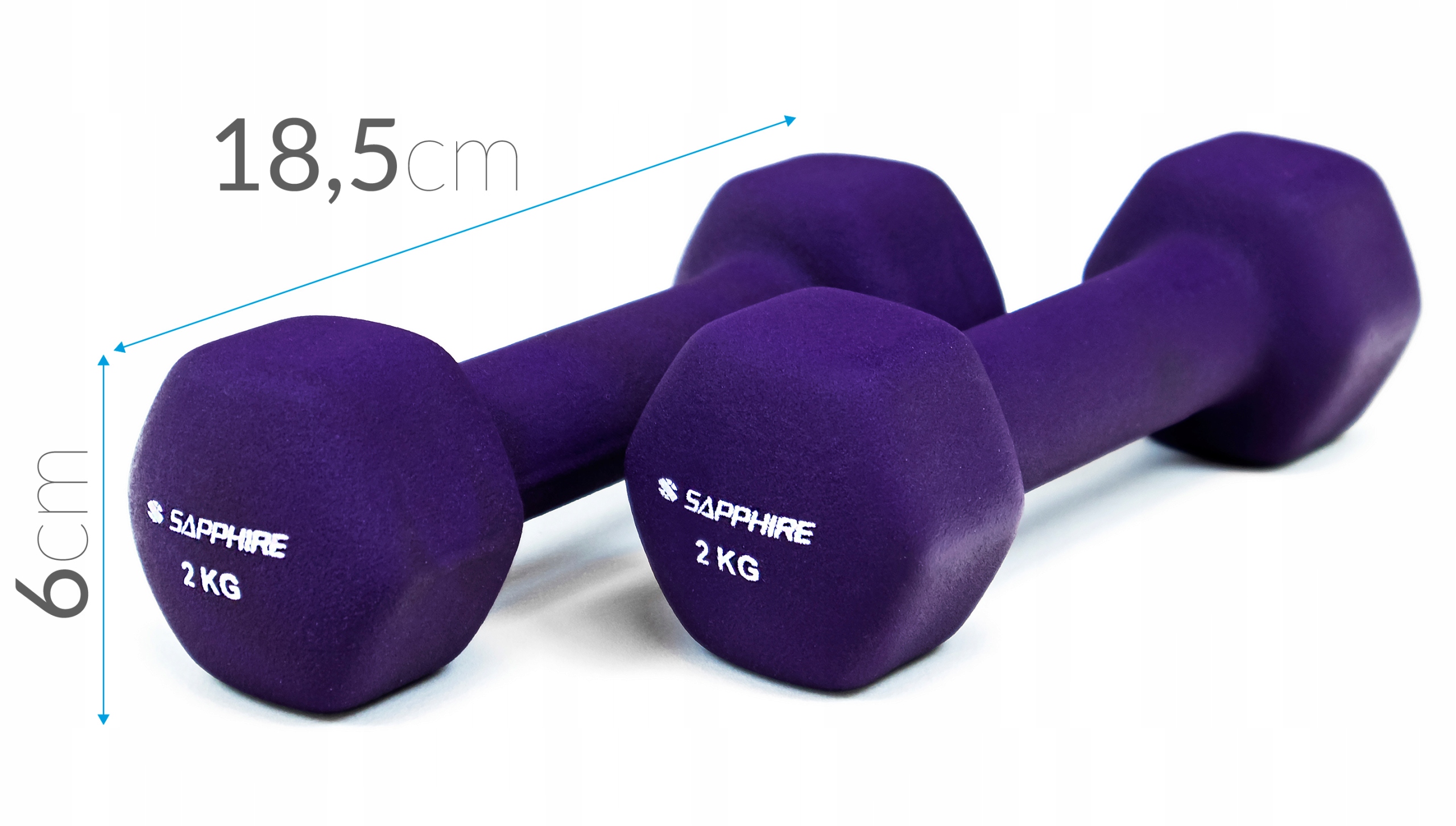 Zestaw hantelek fitness na stojaku Sapphire SG-215 12 kg