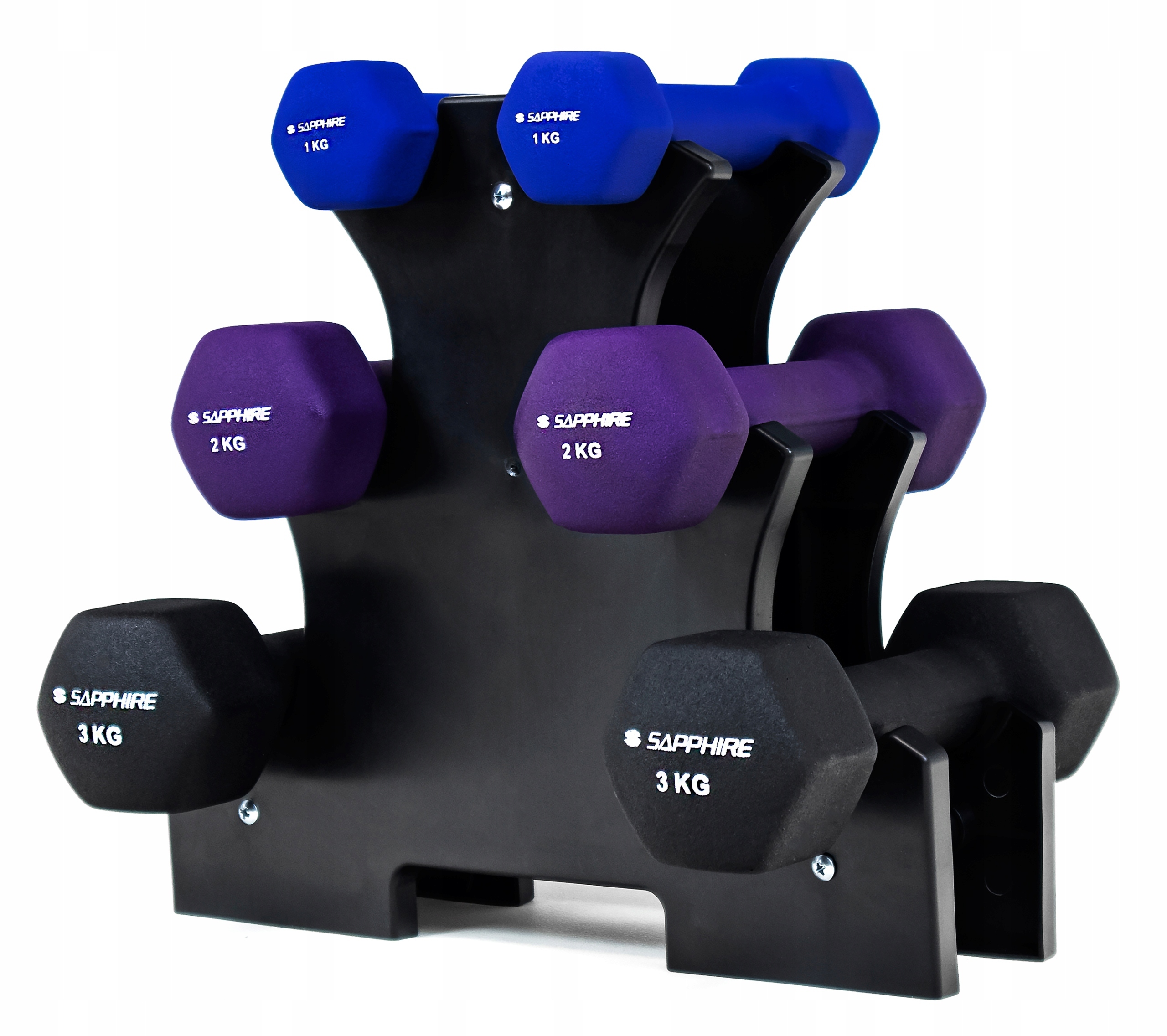 Zestaw hantelek fitness na stojaku Sapphire SG-215 12 kg