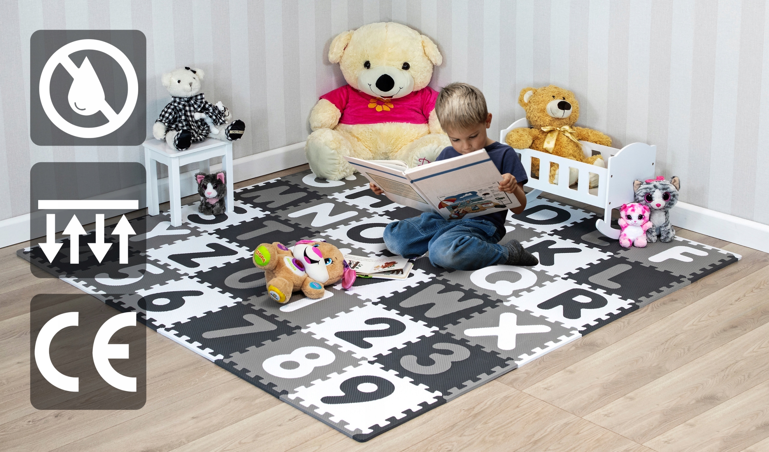 Podłogowa mata puzzle dla dzieci Sapphire Kids SK-20 - cyferki i literki