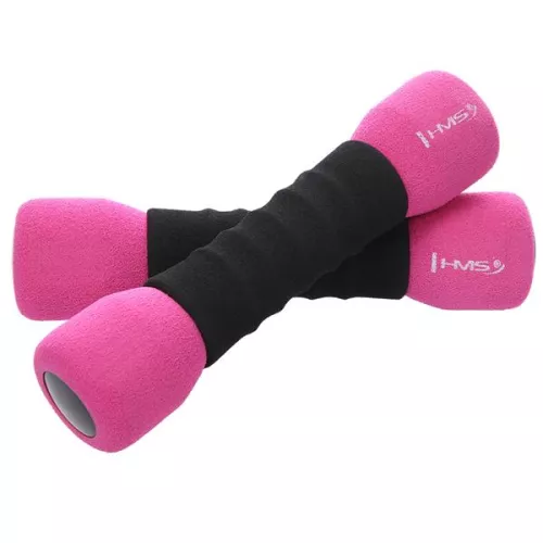 Hantle z pianki treningowe HMS CM06 2x1 kg - różowe