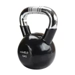 Kettlebell żeliwny chrom z radełkowanym uchwytem HMS KTC12 12 kg - czarny Kettlebell żeliwny chrom z radełkowanym uchwytem HMS KTC12 12 kg - czarny