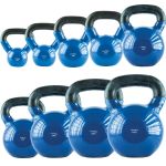 Kettlebell żeliwny HMS KNV08 z powłoką winylową 8 kg - niebieski