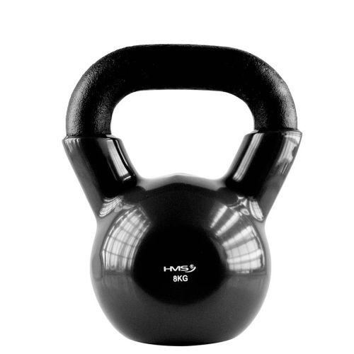 Kettlebell żeliwny HMS KNV08 z powłoką winylową 8 kg - czarny