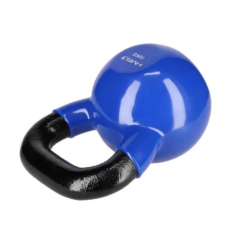 Kettlebell żeliwny HMS KNV10 z powłoką winylową 10 kg - niebieski