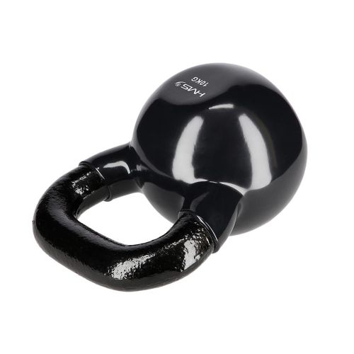 Kettlebell żeliwny HMS KNV10 z powłoką winylową 10 kg - czarny