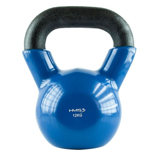 Kettlebell żeliwny HMS KNV12 z powłoką winylową 12 kg - niebieski