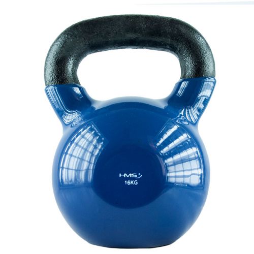 Kettlebell żeliwny HMS KNV16 z powłoką winylową 16 kg - niebieski