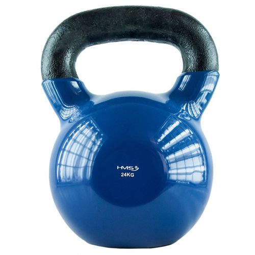 Kettlebell żeliwny HMS KNV24 z powłoką winylową 24 kg - niebieski 