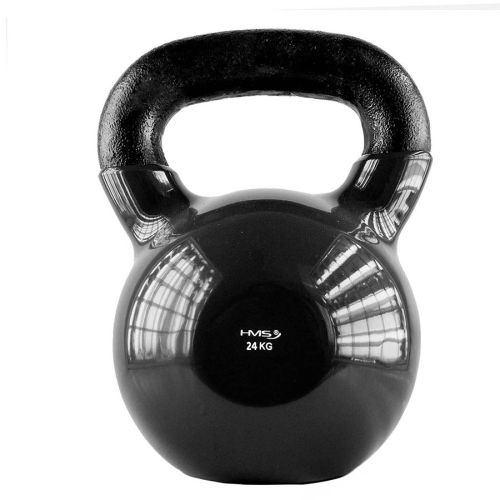 Kettlebell żeliwny HMS KNV24 z powłoką winylową 24 kg - czarny