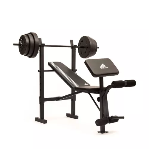 Ławka treningowa ze sztangą 45 kg Adidas ADBE-10349 Ławka treningowa ze sztangą 45 kg Adidas ADBE-10349