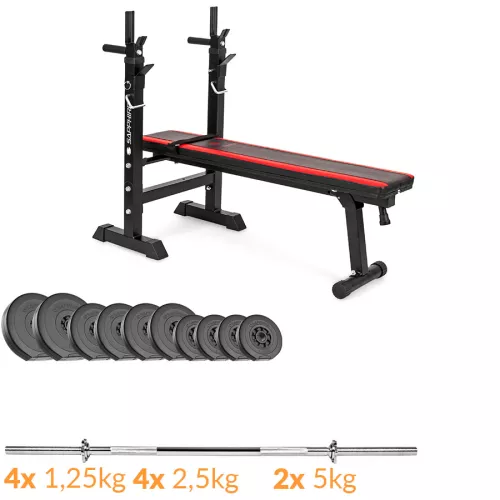 Zestaw obciążeń Sapphire Solid 31 kg z ławką xg025