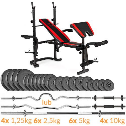 Zestaw obciążeń Sapphire Solid 105 kg z ławką xg035 +  Gratis: modlitewnik