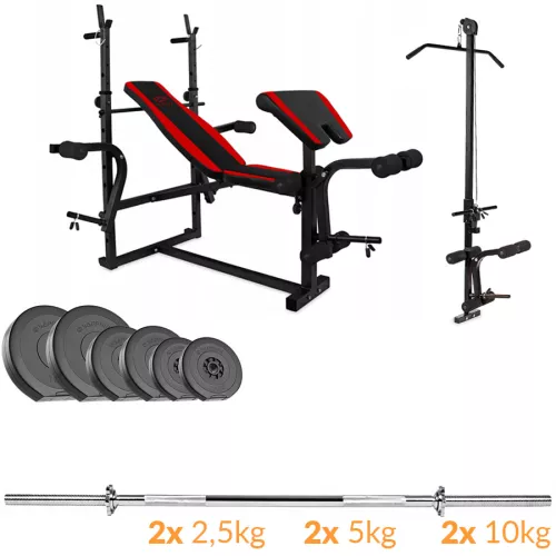 Zestaw obciążeń Sapphire Solid 43 kg z ławką xg500 + Gratisy: modlitewnik i wyciąg