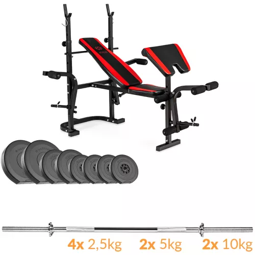 Zestaw obciążeń Sapphire Solid 48 kg z ławką xg035