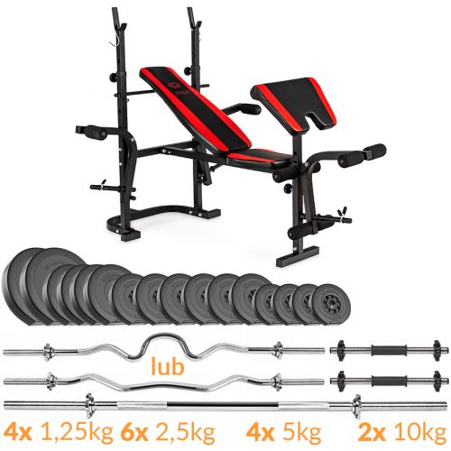 Zestaw obciążeń Sapphire Solid 75 kg z ławką xg035 +  Gratis: modlitewnik