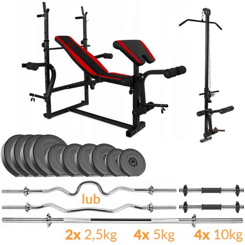 Zestaw obciążeń Sapphire Solid 80 kg z ławką xg500 +  Gratisy: modlitewnik i wyciąg