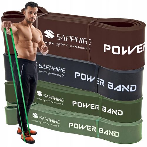 Zestaw gum Sapphire Power Band - 4 sztuki, pakiet HARD