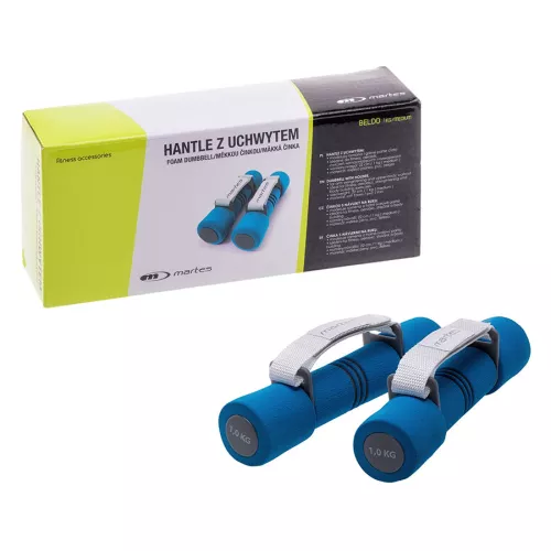 Hantle z uchwytem 2x1 kg Martes Beldo 97438-Blue Grey Hantle z uchwytem 2x1 kg Martes Beldo 97438-Blue Grey