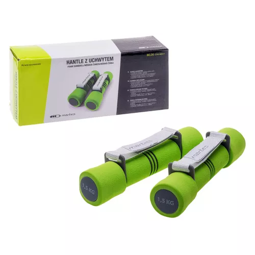 Hantle z uchwytem 2x1,5 kg Martes Beldo 97438-Green Grey Hantle z uchwytem 2x1,5 kg Martes Beldo 97438-Green Grey
