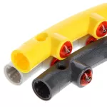 Hula hop masujący z magnesami HMS HHP005 85 cm - szaro-żółty Hula hop masujący z magnesami HMS HHP005 85 cm - szaro-żółty