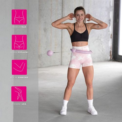 Hula hop z wypustkami i obciążnikiem + licznik HMS HHW09 - różowy Hula hop z wypustkami i obciążnikiem + licznik HMS HHW09 - różowy