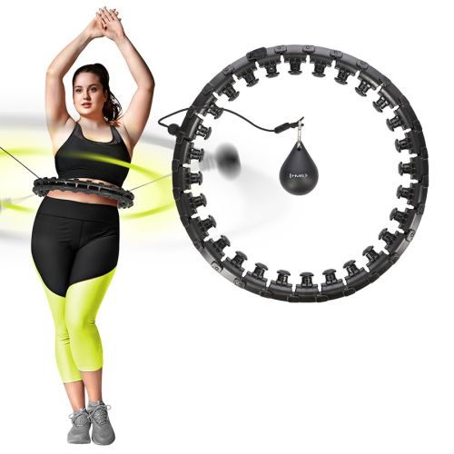 Hula Hop HMS HHW12 Black Plus size z wypustkami i obciążnikiem Hula Hop HMS HHW12 Black Plus size z wypustkami i obciążnikiem