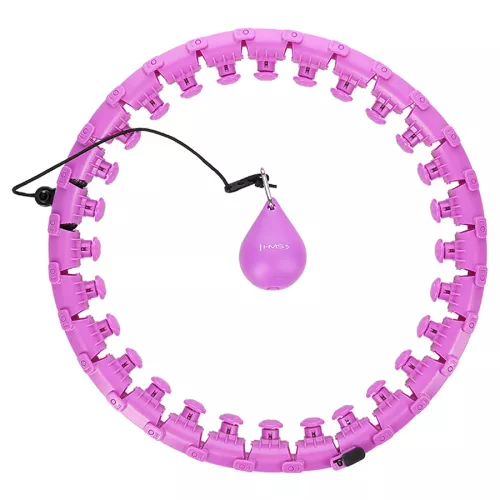 Hula hop z wypustkami i obciążnikiem HMS HHW12 Plus size - fioletowy