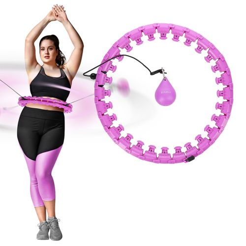 Hula hop z wypustkami i obciążnikiem HMS HHW12 Plus size - fioletowy Hula hop z wypustkami i obciążnikiem HMS HHW12 Plus size - fioletowy