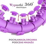 Hula hop z wypustkami i obciążnikiem HMS HHW12 Plus size - fioletowy