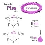 Hula hop z wypustkami i obciążnikiem HMS HHW12 Plus size - fioletowy