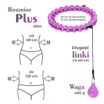 Hula hop z wypustkami i obciążnikiem HMS HHW12 Plus size - fioletowy Hula hop z wypustkami i obciążnikiem HMS HHW12 Plus size - fioletowy