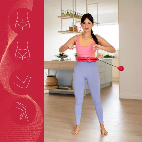 Hula hop z wypustkami i obciążnikiem One Fitness OHA01 - czerwony