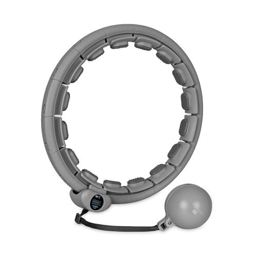 Hula hop z licznikiem, wypustkami i obciążnikiem Sapphire SG-067 - szare