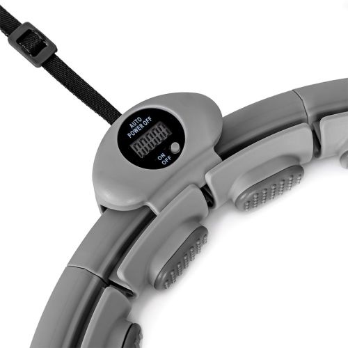 Hula hop z licznikiem, wypustkami i obciążnikiem Sapphire SG-067 - szare